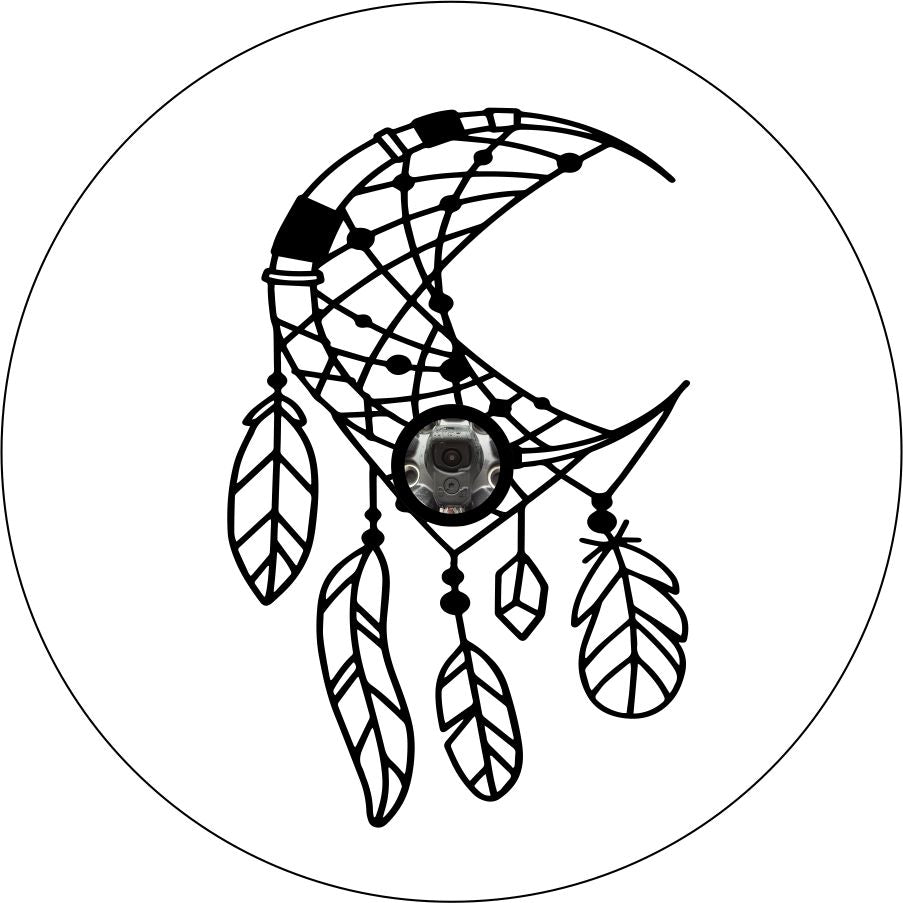 Moon Dreamcatcher with Feathers