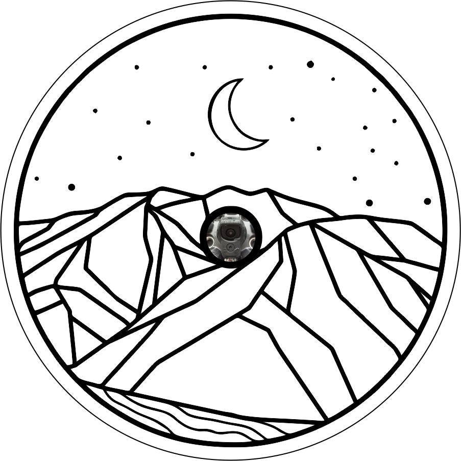 Mountain Range Under The Night Sky Spare Tire Cover