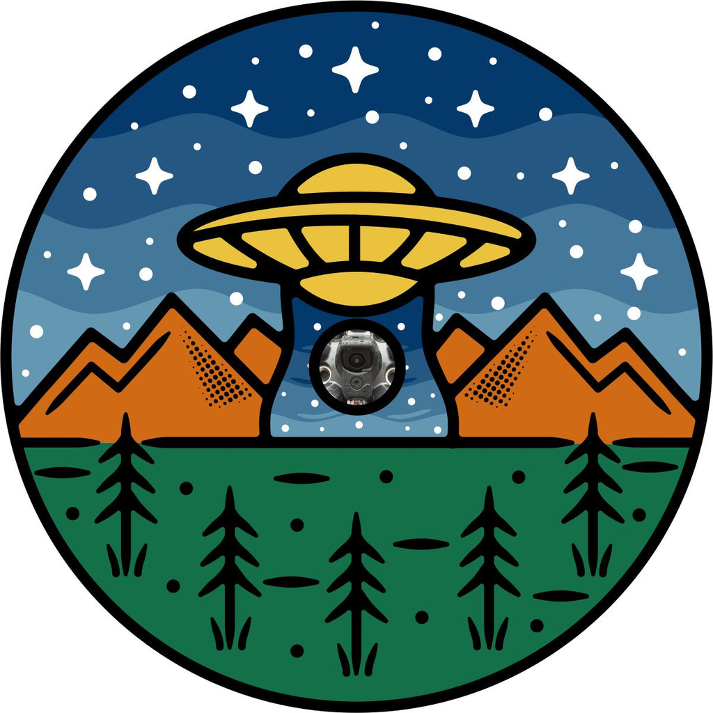 UFO, aliened themed design spare tire cover for back up camera 