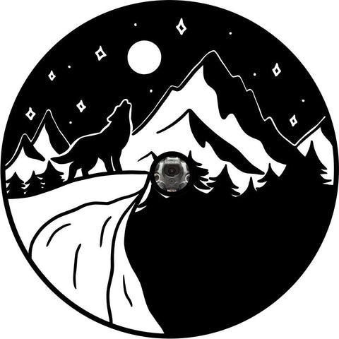 Howl At The Moon Mountainside Tire Cover for Jeep, Bronco RV & More