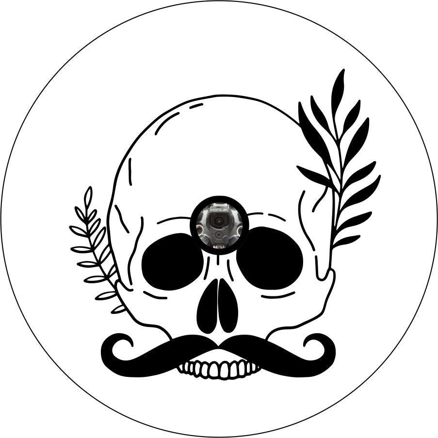 Skull with Handlebar Mustache