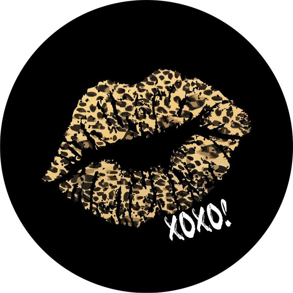 Kiss - Traditional Leopard/Cheetah Print Lips + XOXO