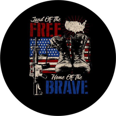 Land of the Free, Home of the Brave Military Honor Spare Tire Cover