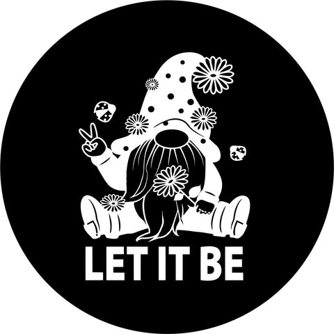 Let It Peace + Peace Gnome Spare Tire Cover for RV, Jeep, Bronco, Camper & More