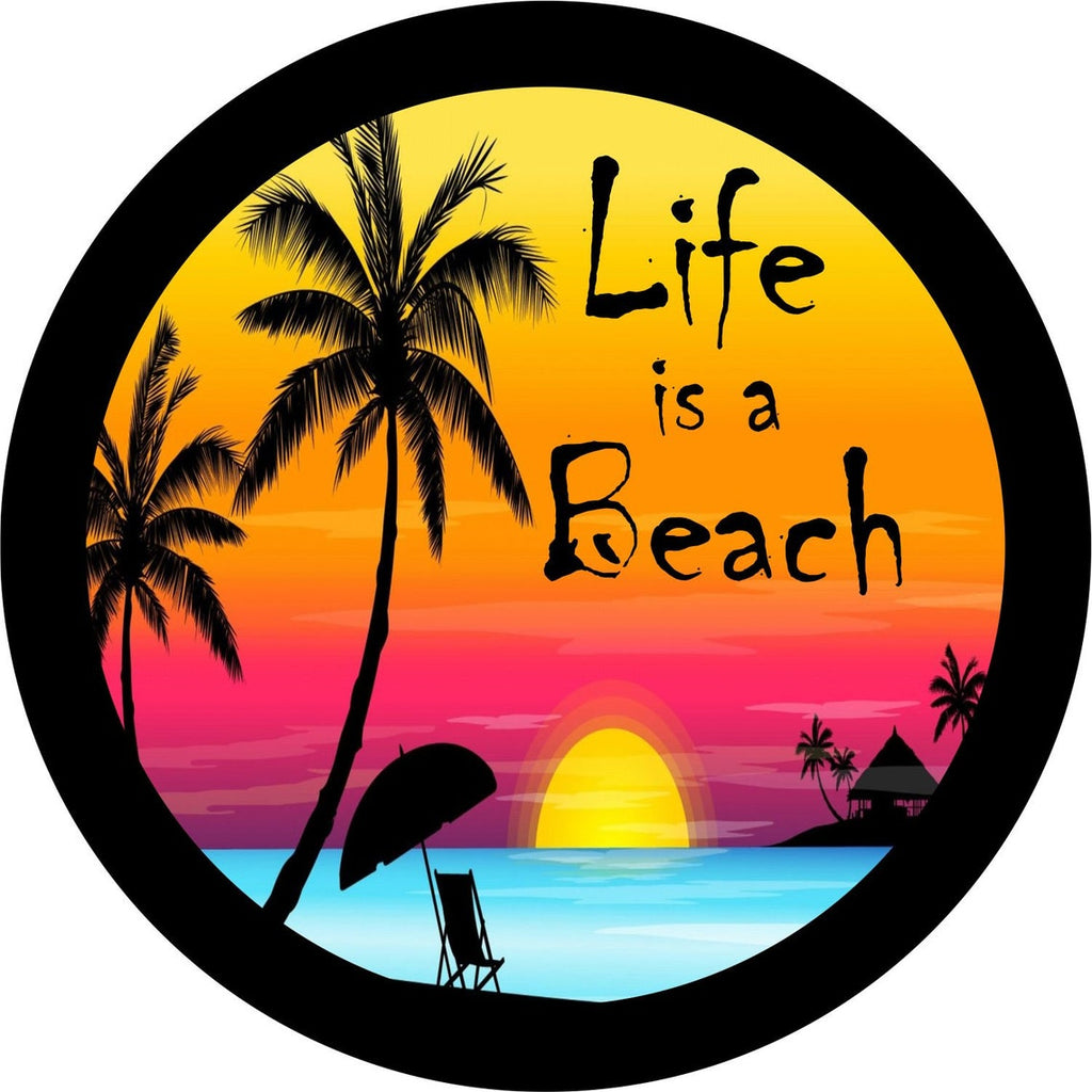Life is a Beach Sunset Scene