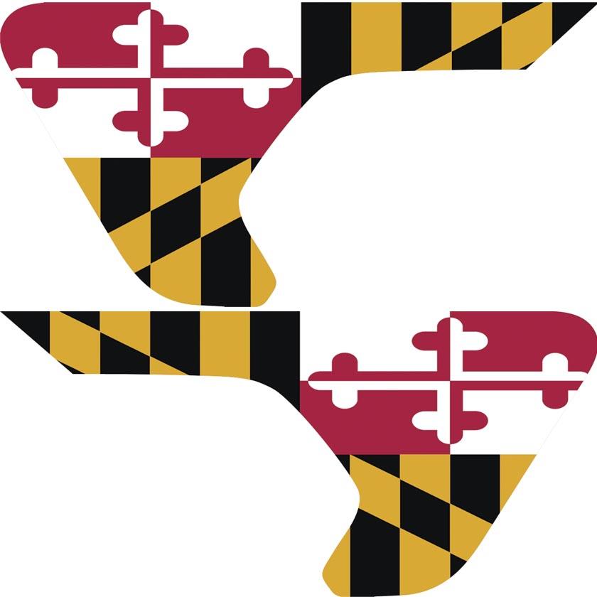 Maryland State Flag Inserts & Flat Black Vent Decals Bundle