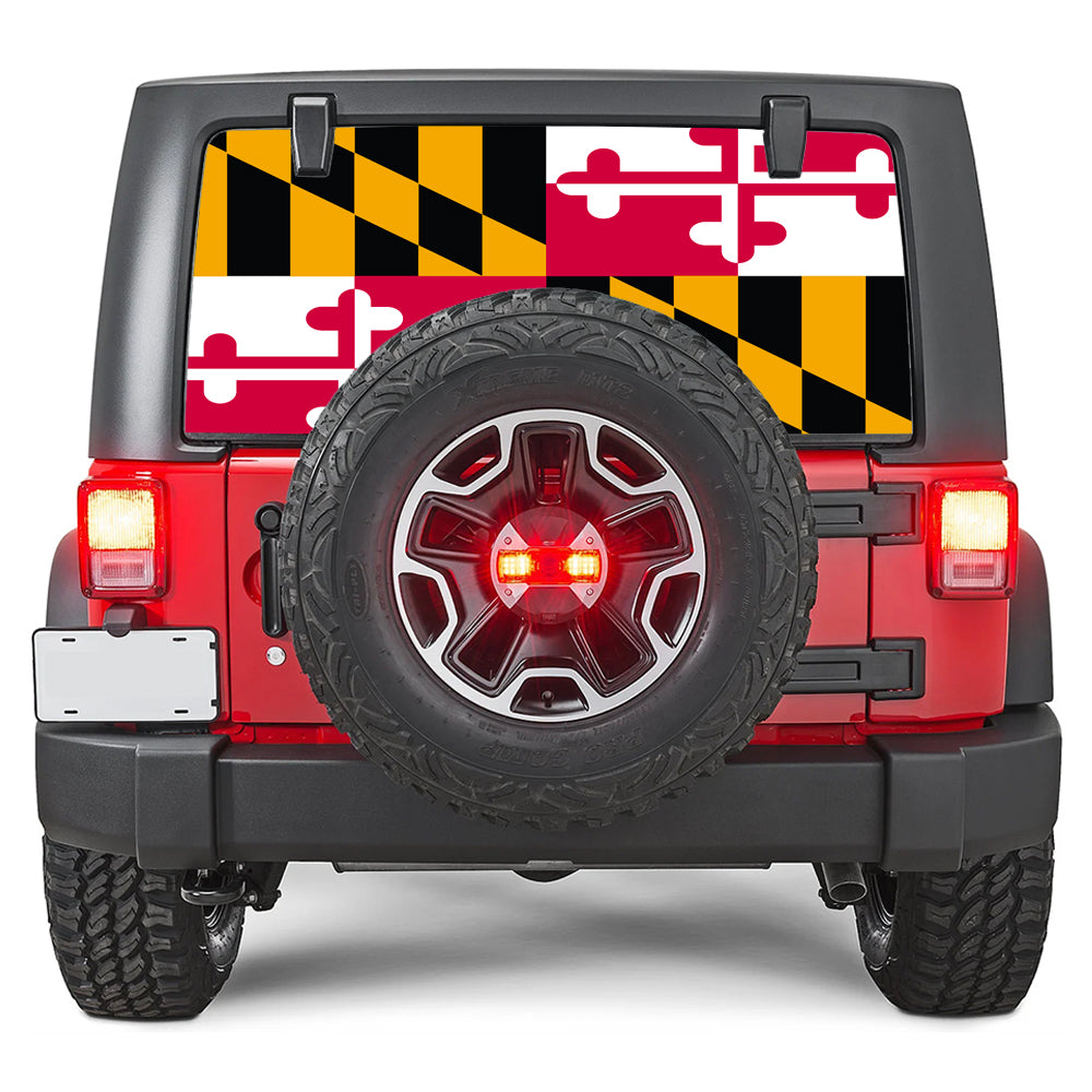 Maryland State Flag Print Rear Window Decal