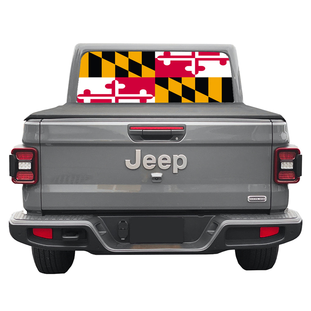 Maryland State Flag Print Rear Window Decal
