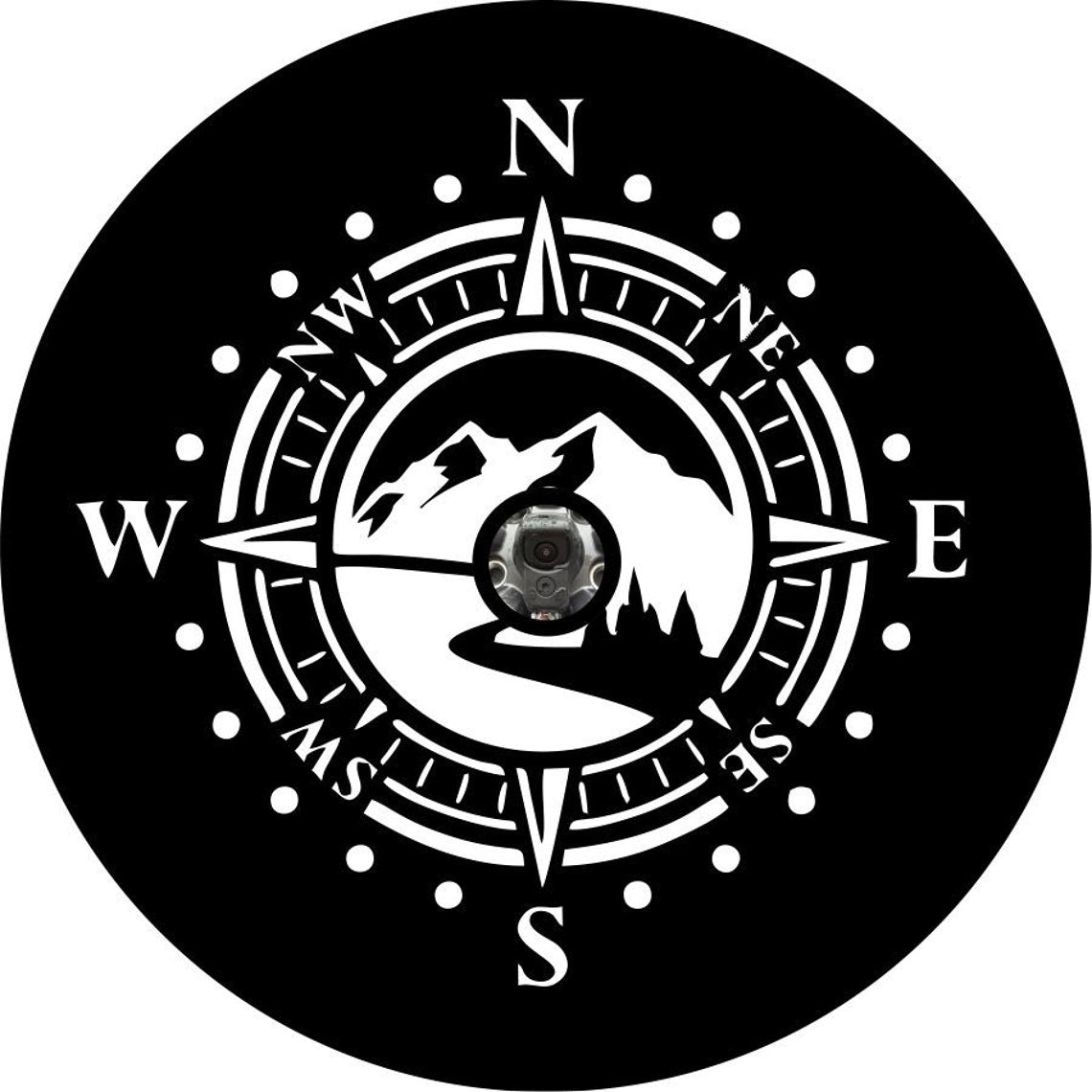 Mountain Road with Compass