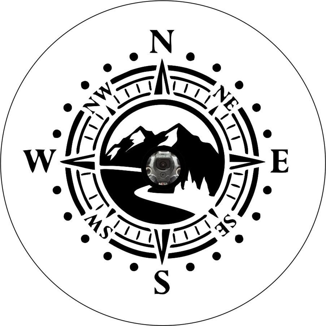 Mountain Road with Compass