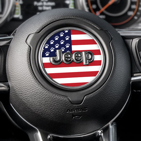 Paws Old Glory Steering Wheel Decal