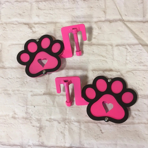 Pet Paw With Heart Two Layer Foot Pegs