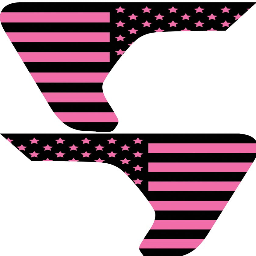 Pink Old Glory Flag 2pc Vinyl Fender Decal