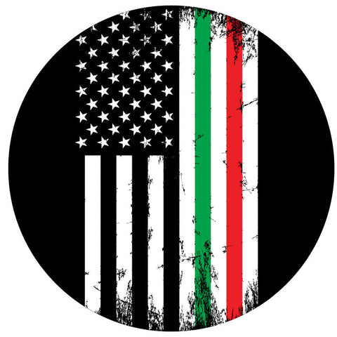 Italian American Thin Line Rustic Flag Spare Tire Cover
