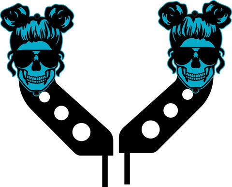 Skull Girl Hinge Mount Side Mirrors