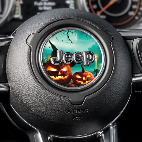 Spooky Jack-O-Lantern Steering Wheel Decal