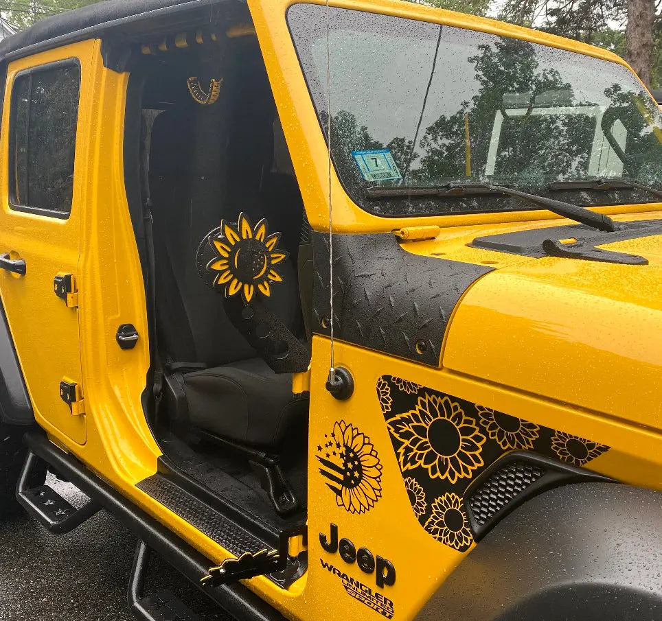 Sunflower hinge mount side mirrors for Wrangler & Gladiator PPE Offroad
