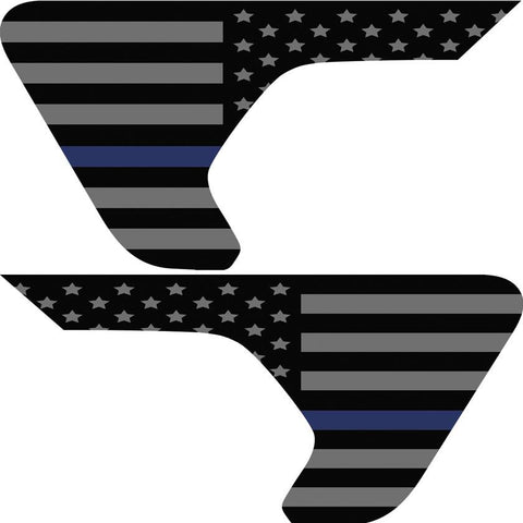 Thin Blue Line American Flag Inserts & Vent Decals Bundle