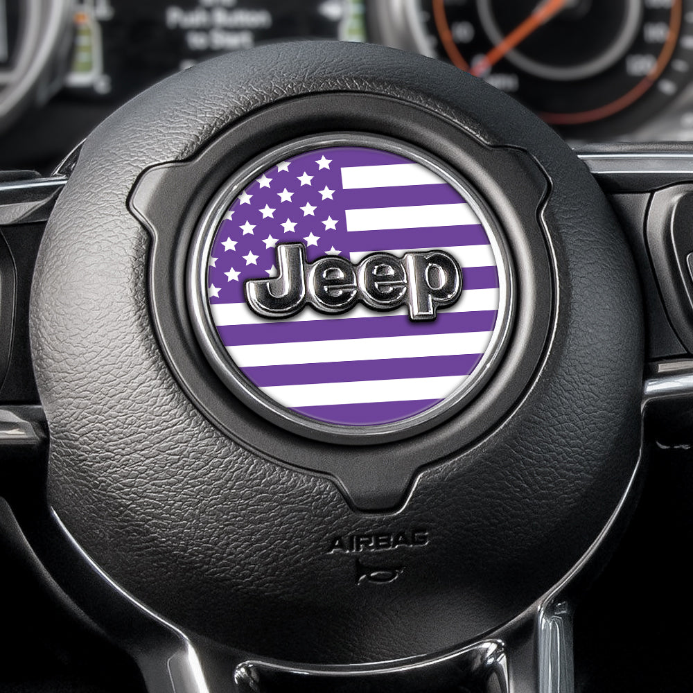 White & Purple Steering Wheel Decal