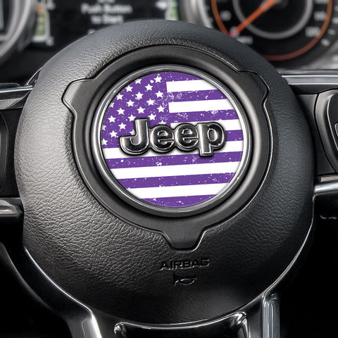 Distressed White & Purple Steering Wheel Decal