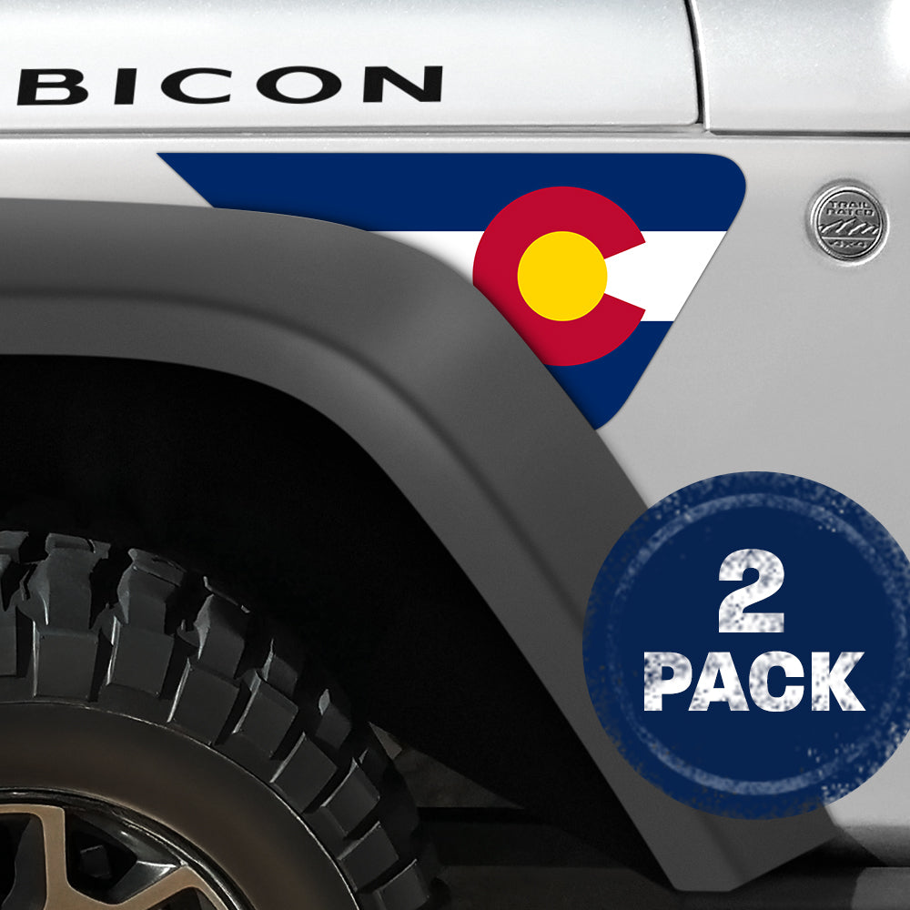 Tyr Utilfreds Vag Colorado State Flag 2pc Vinyl Fender Decal – Under The Sun Inserts