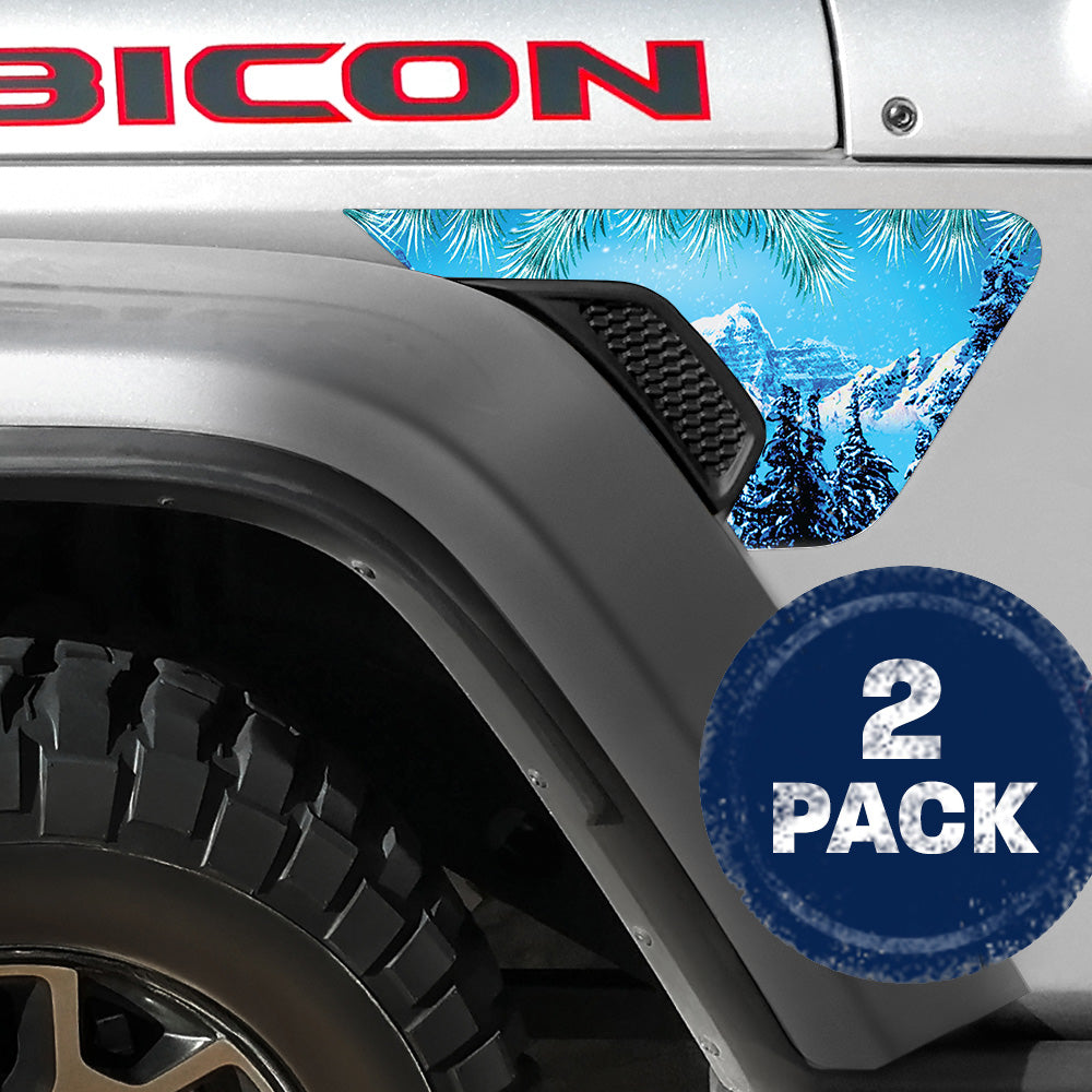 Winter Skyline 2pc Vinyl Fender Decal