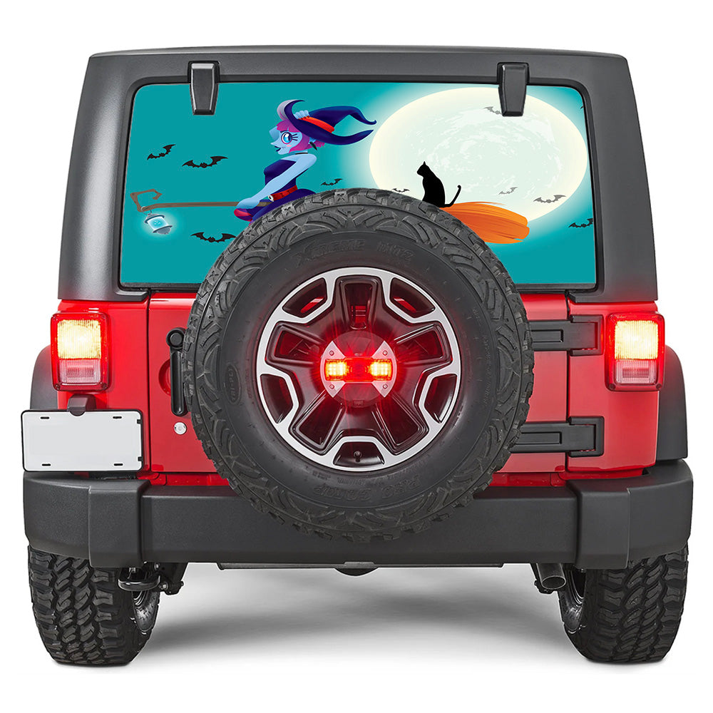 Witches Broom Rear Window Decal