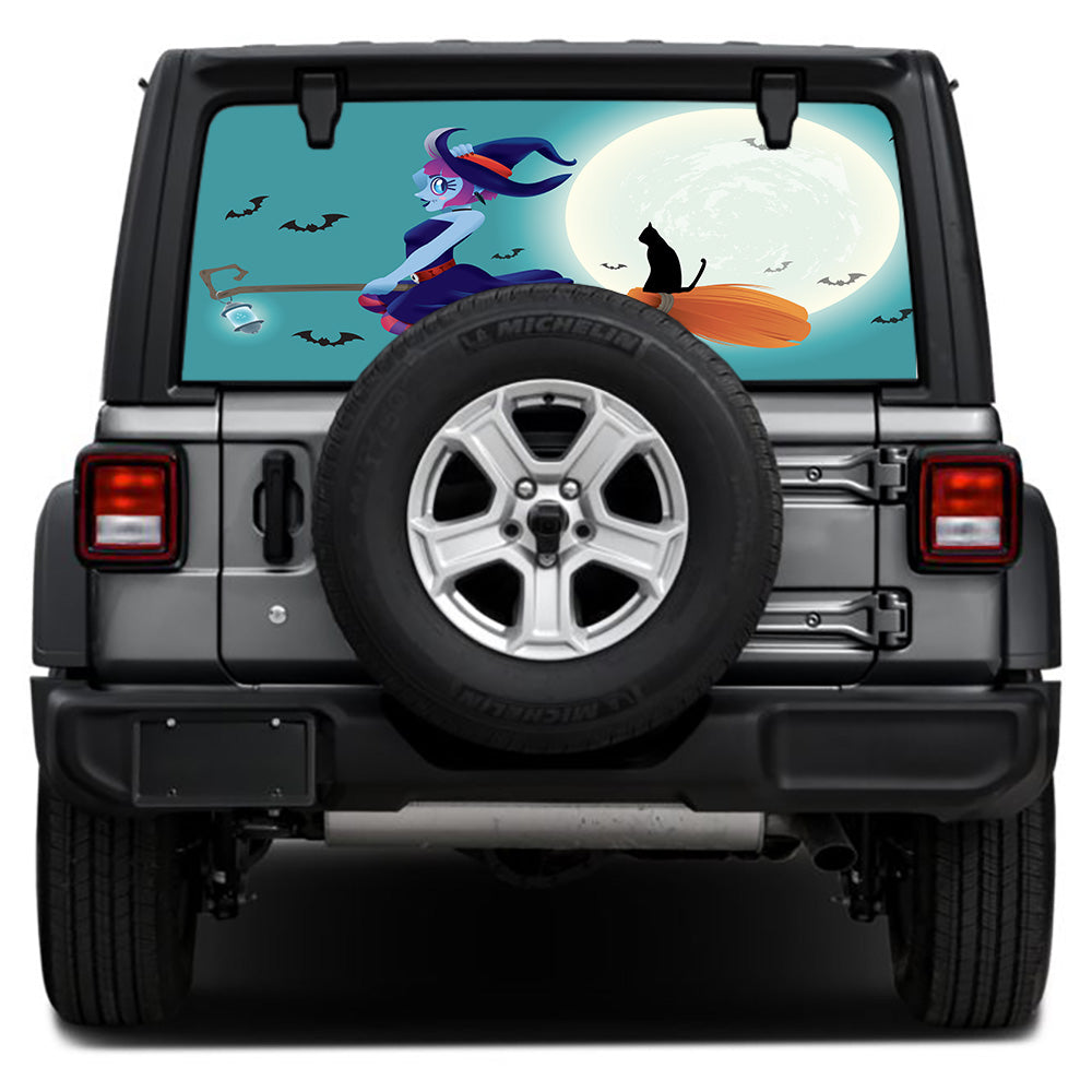 Witches Broom Rear Window Decal