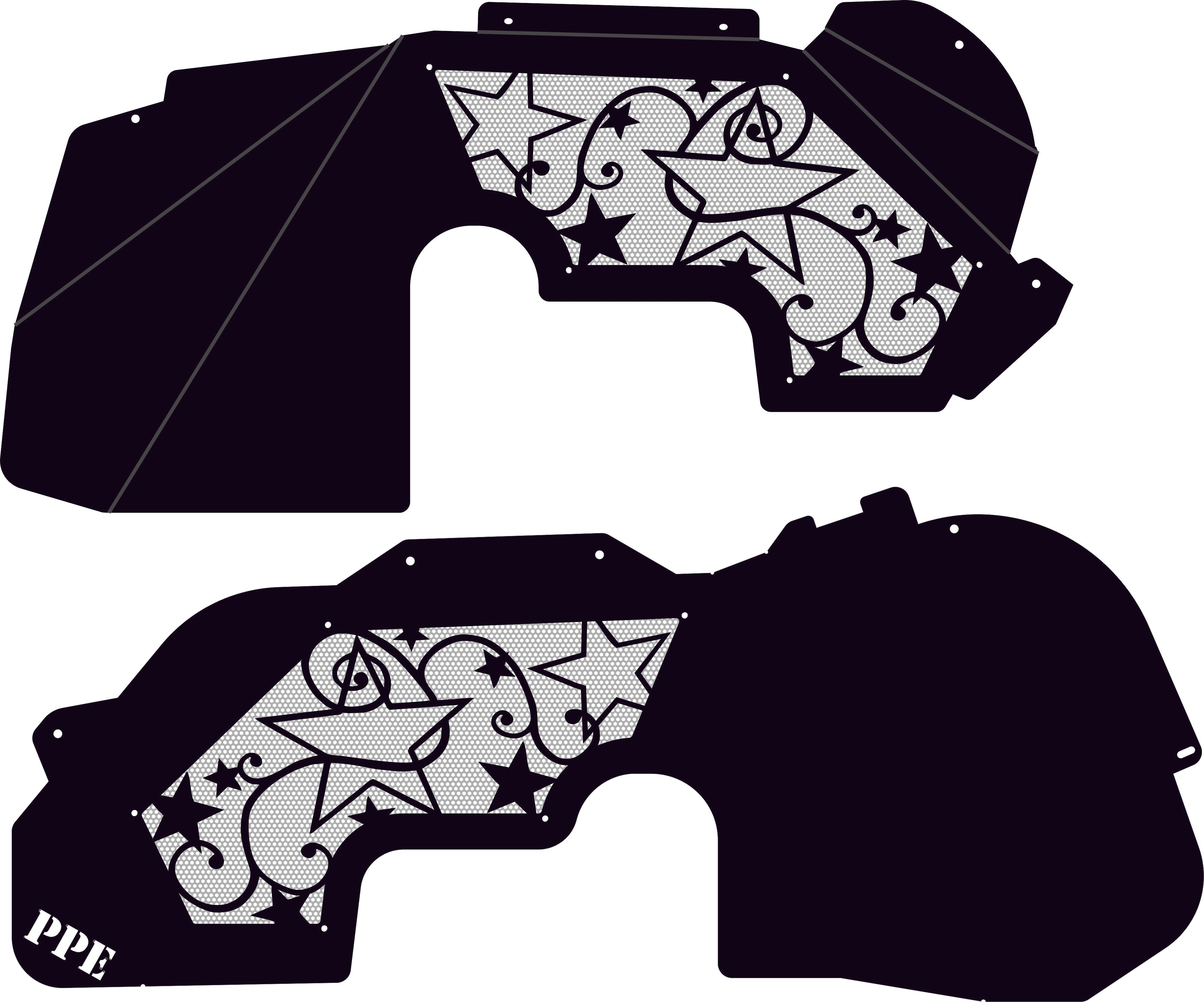 Swirls and Stars Front Inner Fenders PPE Offroad