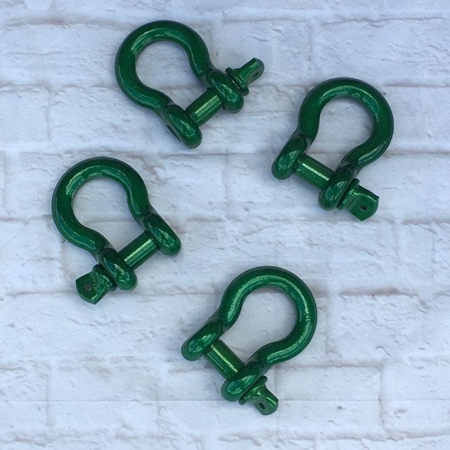Powder Coated 3/4" D-ring Bow Shackles. Set of 2