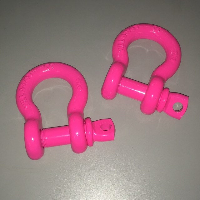 Powder Coated 3/4" D-ring Bow Shackles. Set of 2