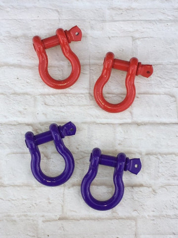 Powder Coated 3/4" D-ring Bow Shackles. Set of 2