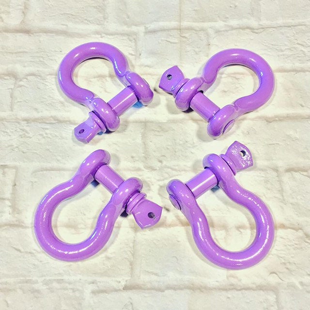 Powder Coated 3/4" D-ring Bow Shackles. Set of 2