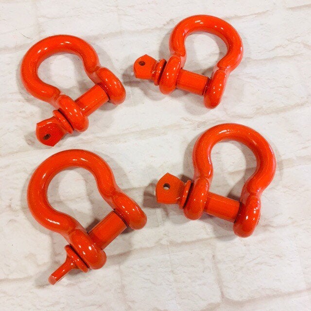 Powder Coated 3/4" D-ring Bow Shackles. Set of 2