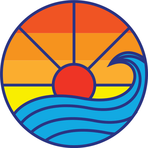 Retro Sun + Waves Geometric Simple Spare Tire Cover for Jeep, RV, Camper, and More