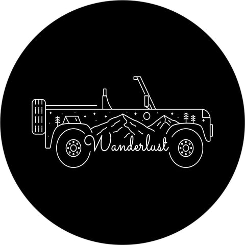 Wanderlust SUV in the Mountains Spare Tire Cover Design